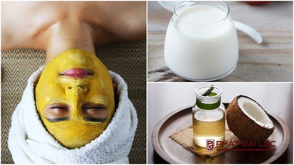 Mặt nạ tinh bột nghệ với dầu dừa và sữa chua