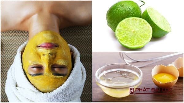 Mặt nạ tinh bột nghệ với lòng trứng gà và chanh
